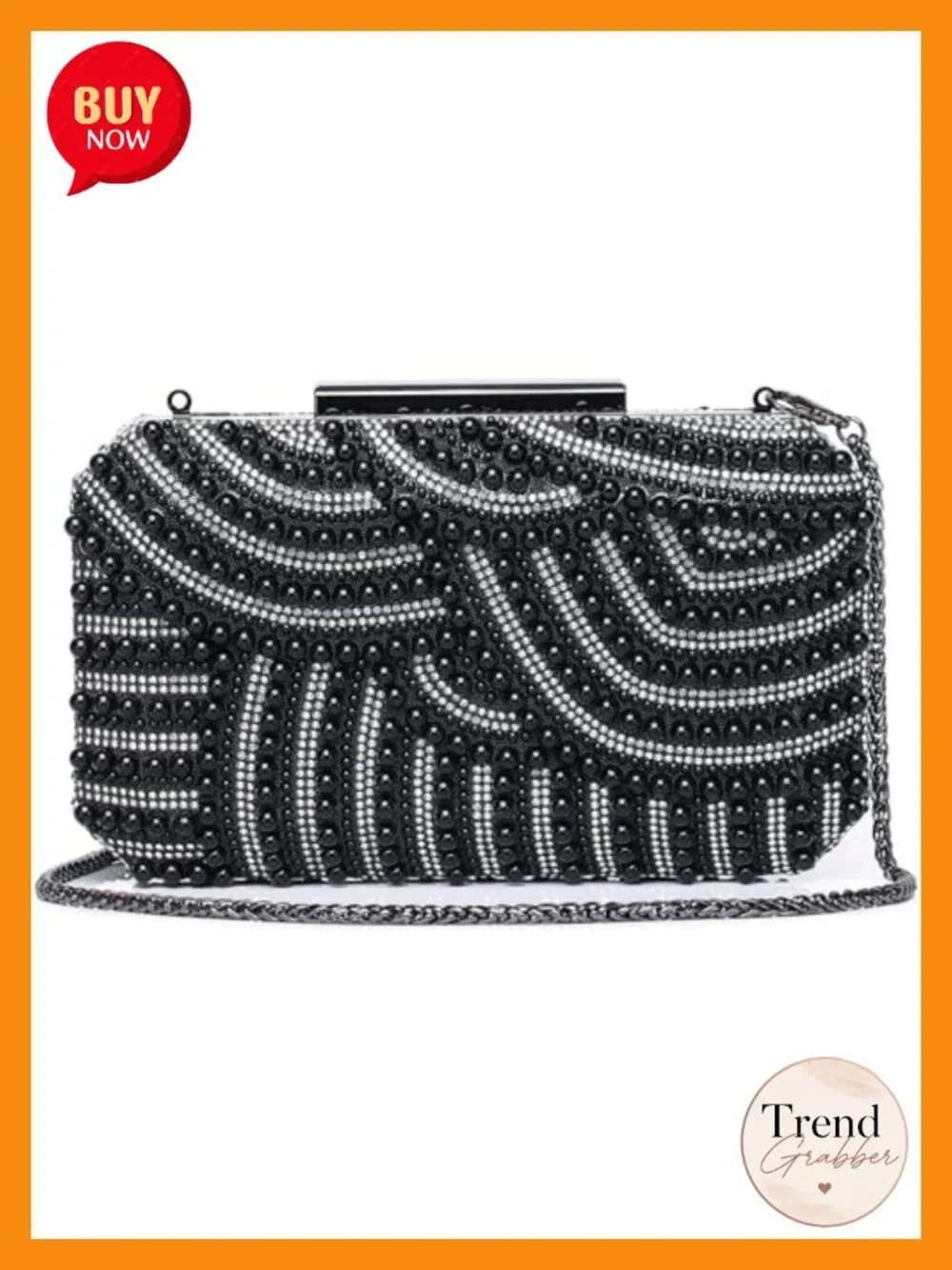 Pearl Bead Evening Clutch Purse - Elegant Bridal Wedding Party Bag